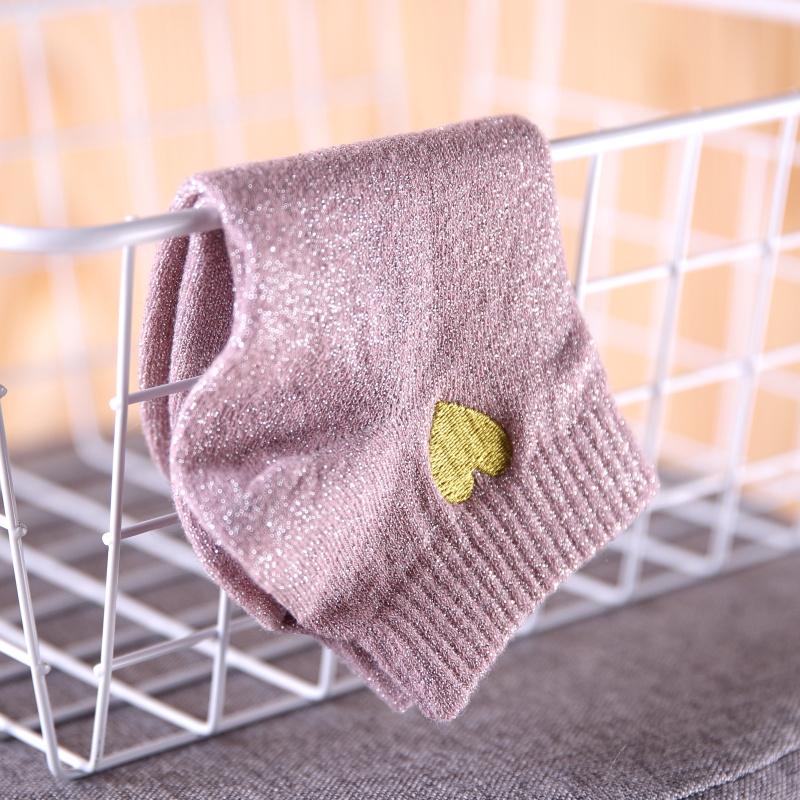 Shiny filigree ladies boat socks