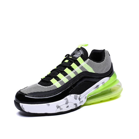 Air cushion sports shoes men's flying woven running shoes lightweight breathable large size men's shoes