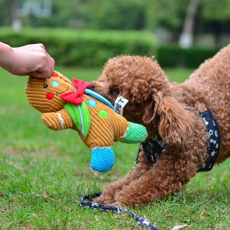 Pet big gingerbread man christmas toy