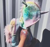 A lot of the same paragraph sugar baby tie dye unicorn hooded backpack shoulder bag creative school bag