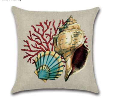 Cross-border special for the new Mediterranean Sea style blue sea Marine sailors conch octopus coral with pillow flax