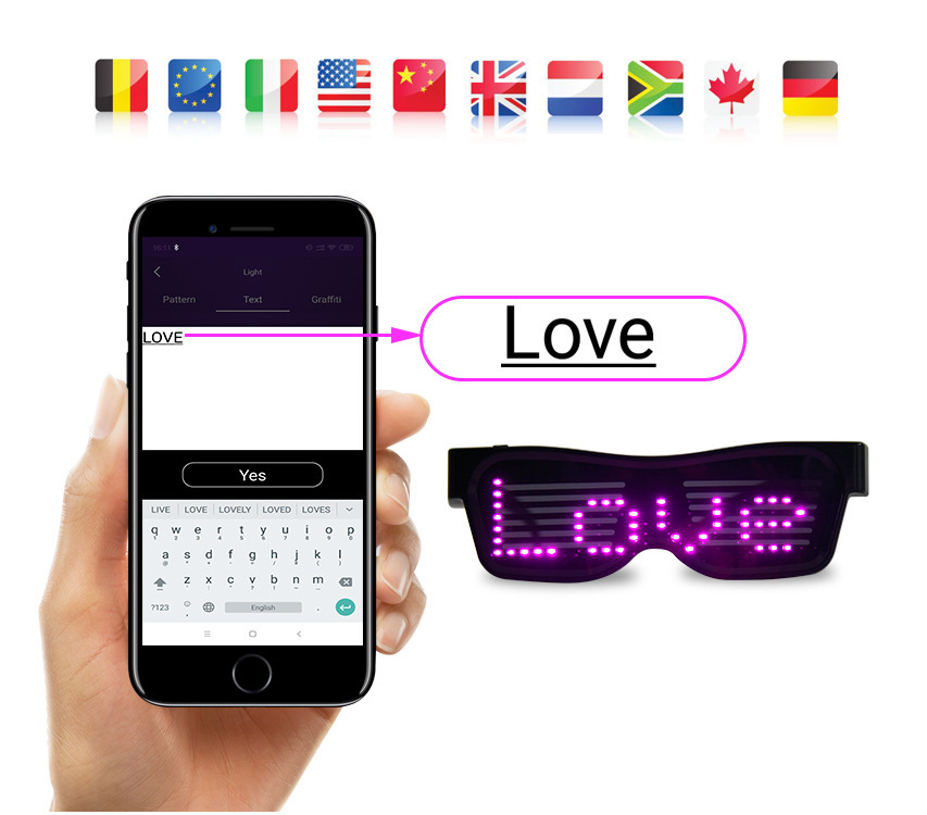 LED light glasses