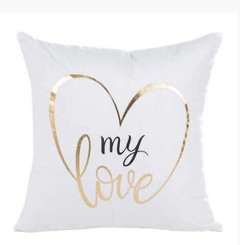 Throw Pillow Case with Gold Foil Accent