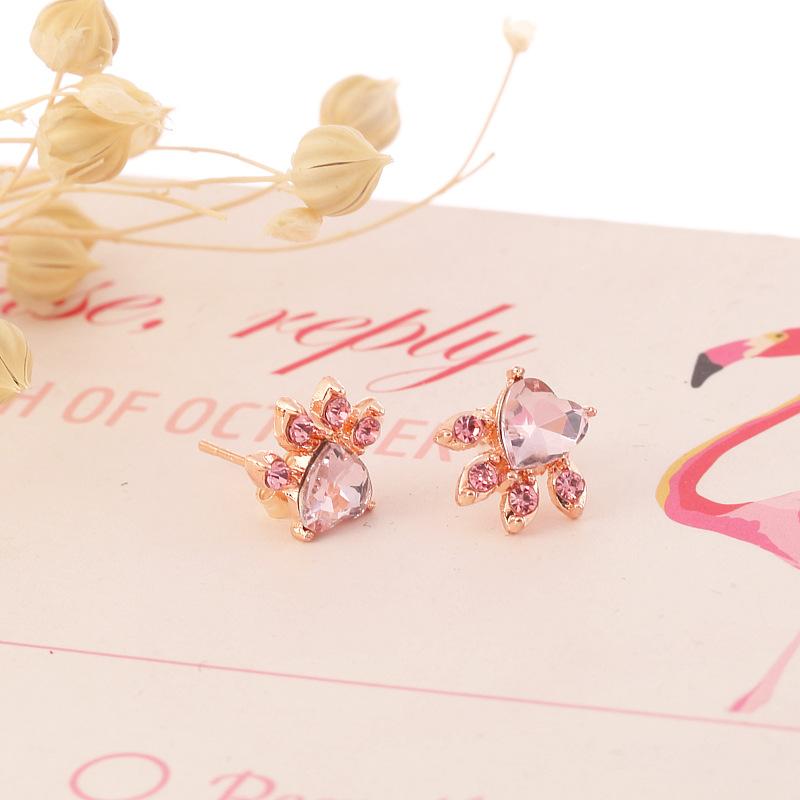 Shiny Pink Stud Earrings Earrings for Women