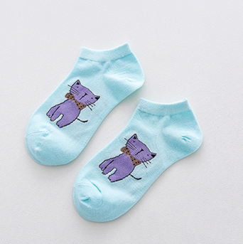 Cotton socks, cartoon cat boat socks