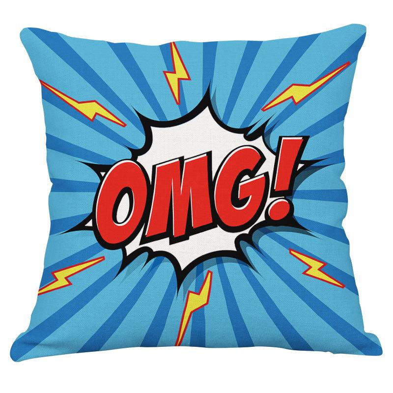 Cartoon pop comic cotton and linen pillowcase