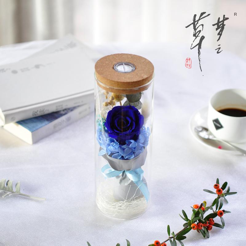 Eternal Roses Drifting Bottles Wishing Bottles Colorful Lights 38 Sections Gifts Creative Birthday Glass Cover