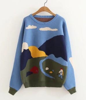 field wind illustrations double knit knitwear sweater