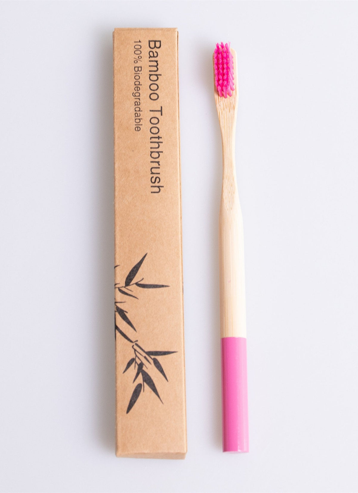 Round Bamboo Toothbrush with Natural Bamboo Handle