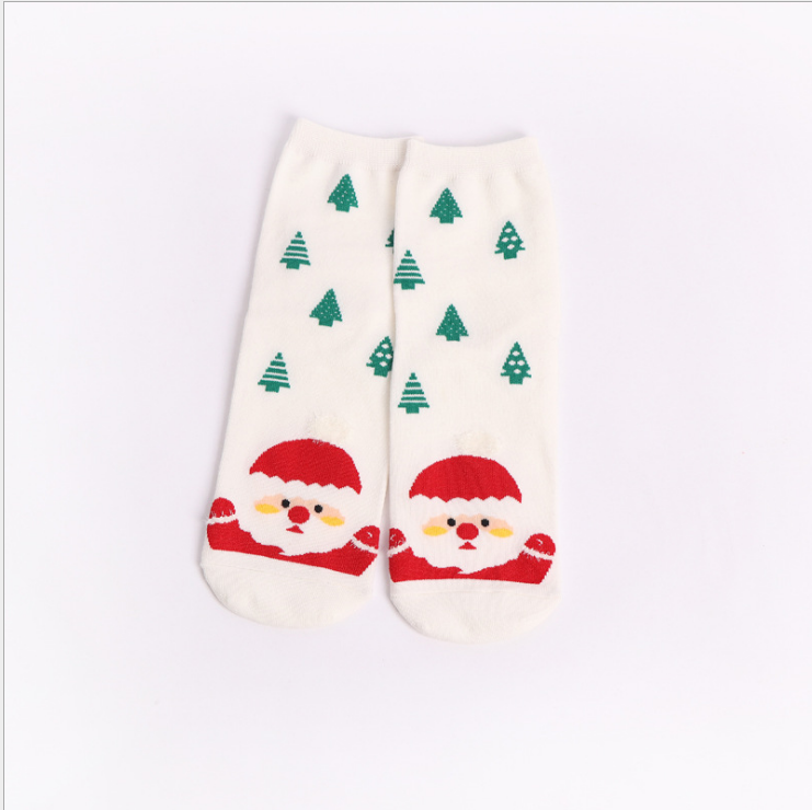 Ladies Christmas Socks Cartoon Santa Animals Cute Female Students in Tube Long Waist Socks Cotton