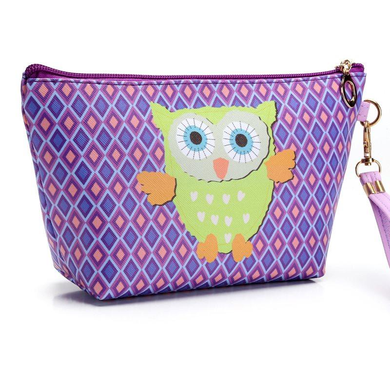 Owl makeup bag lady hand bag