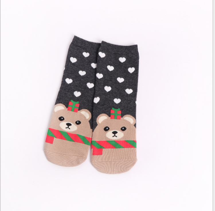 Ladies Christmas Socks Cartoon Santa Animals Cute Female Students in Tube Long Waist Socks Cotton