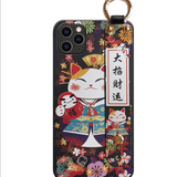 Lucky Cat   with Hand Strap and Key Chain  | IPhone