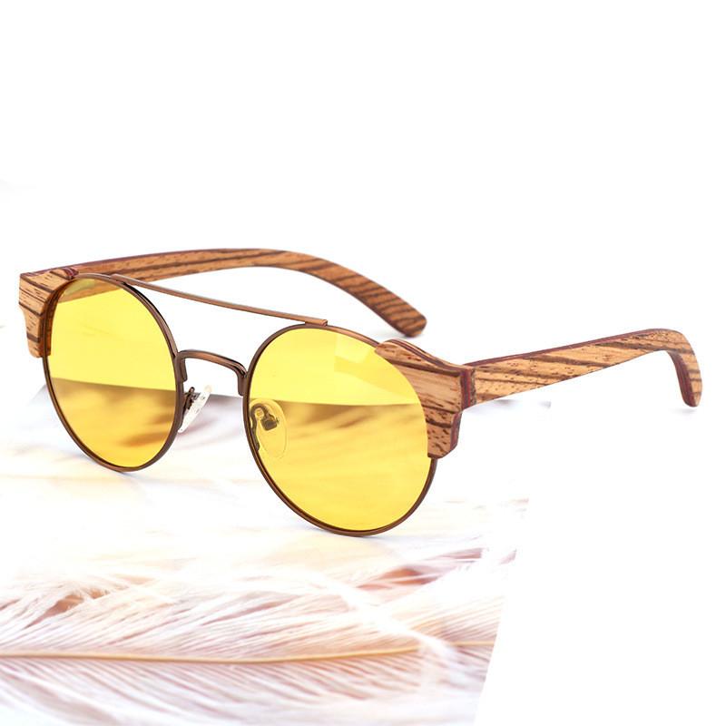 Retro round framed sunglasses