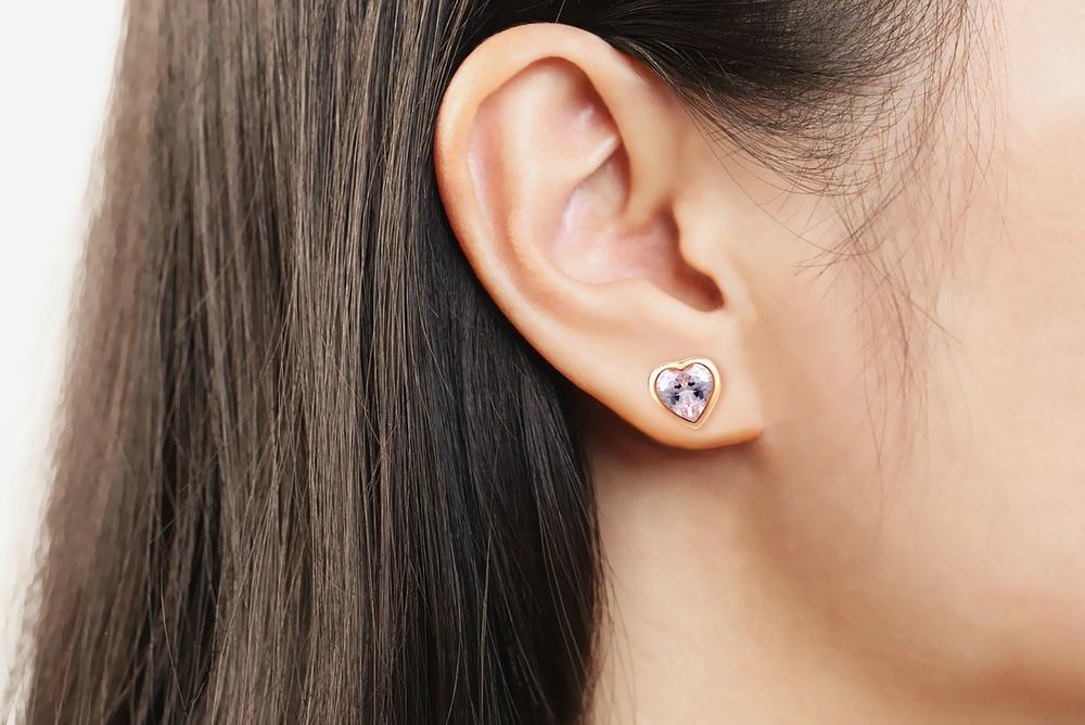 Round Stud Earrings Zircon