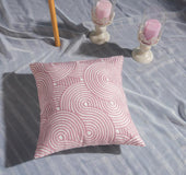 Geometric cotton embroidered pillowcase