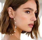 Pearl Large Hoop Earrings