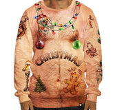 Christmas Series Europe and the United States 2020 new men's digital printing Christmas men's 3D simulation long-sleeved T-shirt