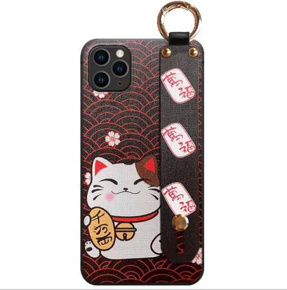 Lucky Cat   with Hand Strap and Key Chain  | IPhone