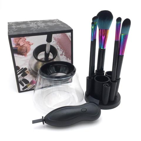 Set de limpiador de pinceles de maquillaje eléctrico