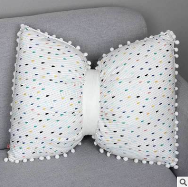 Lovely ball bow tie pillow blanket Nordic ins bedside sofa cushion pillow quilt
