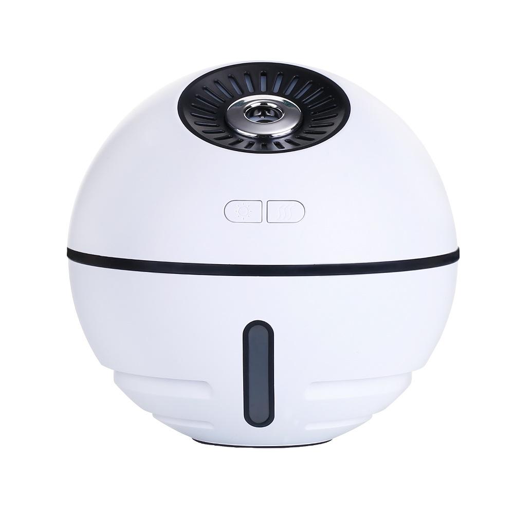The sphere humidifier has a small fan