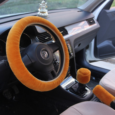Winter imitation wool car cover plush steering wheel cover