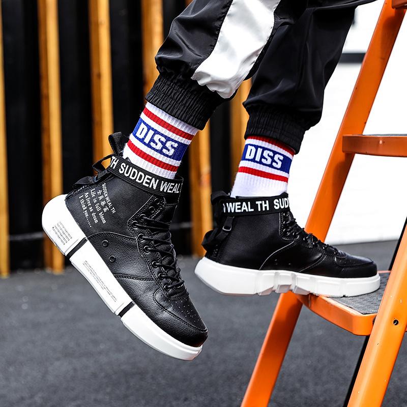 Spring and summer wholesale men's shoes ins student trend 45 yards casual platform high shoes men's running shoes personality