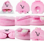Cartoon hooded U-shaped pillow Travel neck pillow