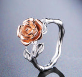 Electroplated two-tone rose ring