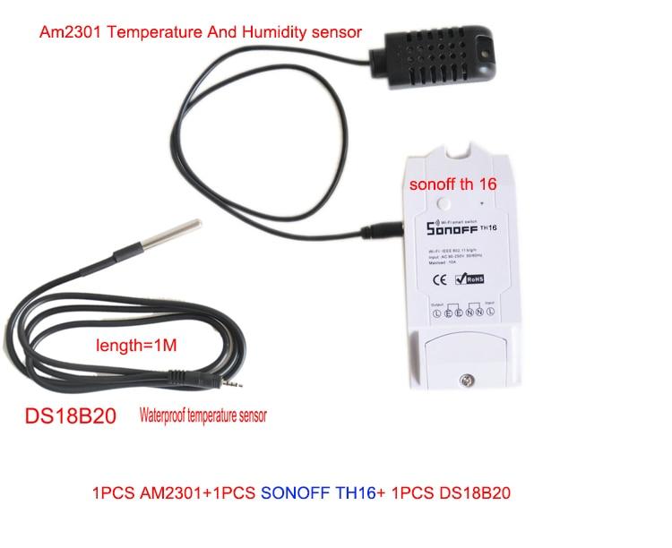 sonoff th 16a/10a Temperature And Humidity Monitoring WiFi Smart Switch Controller Sensor with timer wireless home ds18b20