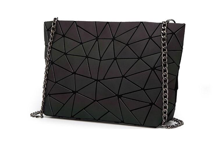 Luminous geometric rhombic handbag