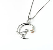 Collar colgante gato luna