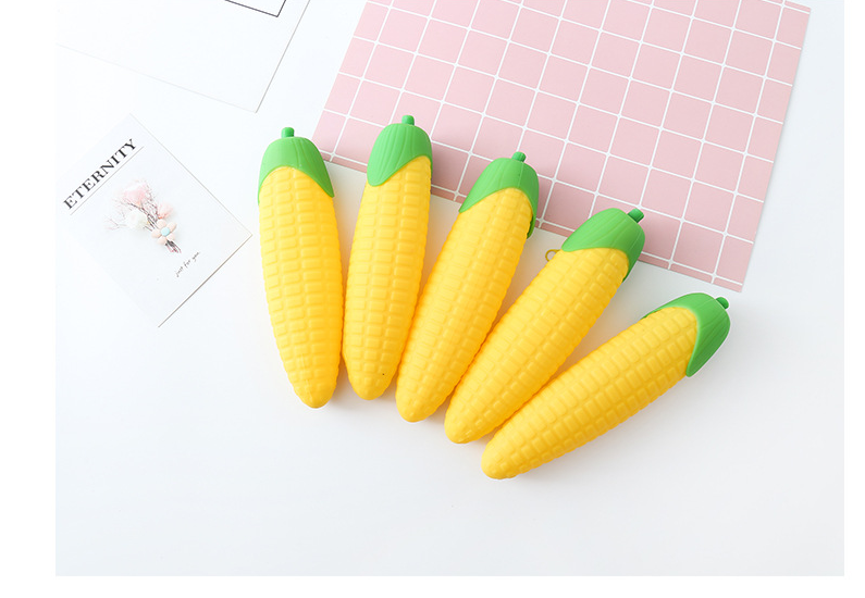 Creative stationery Korea simple corn modeling silicone pencil bag student large capacity pencil bag pencil bag