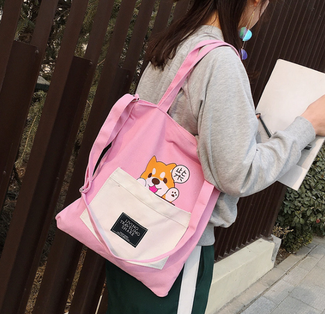 Creative student canvas bag