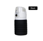 Botella plegable de agua de silicona para deportes al aire libre