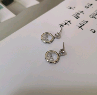 S925 hollow semi-circular zircon earrings fashion wild trend women's sterling silver jewelry