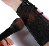 Makeup brush cleaning strap