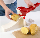 Hand-pressed potato stripper, vegetable stripper