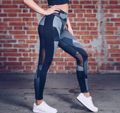 Digital printing mesh yoga leggings abdomen high waist yoga pants