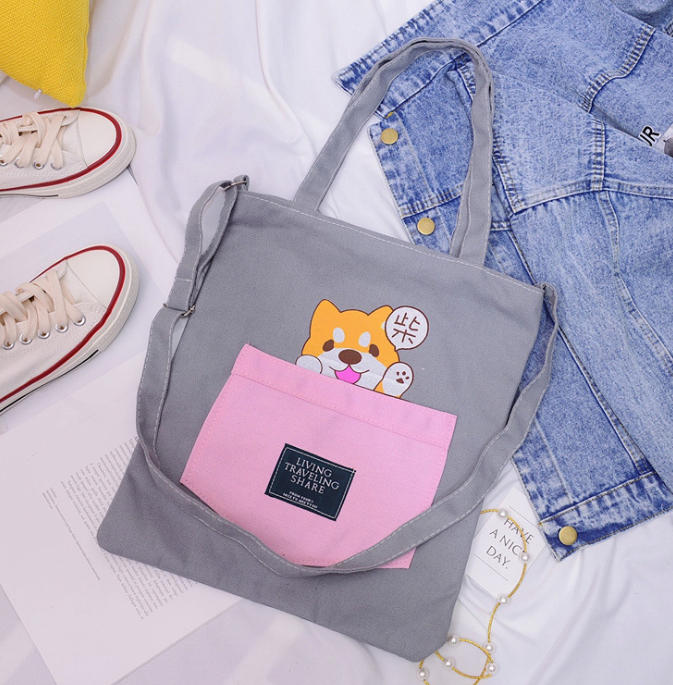 Creative student canvas bag