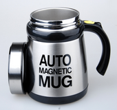 Stainless steel upgraded version automatic magnetizing stirring coffee cup lazy person stirring creative gifts metal cup