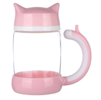 Linda Taza De Té De Cristal Transparente Gato