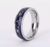 Titanium steel couple ECG ring men and women