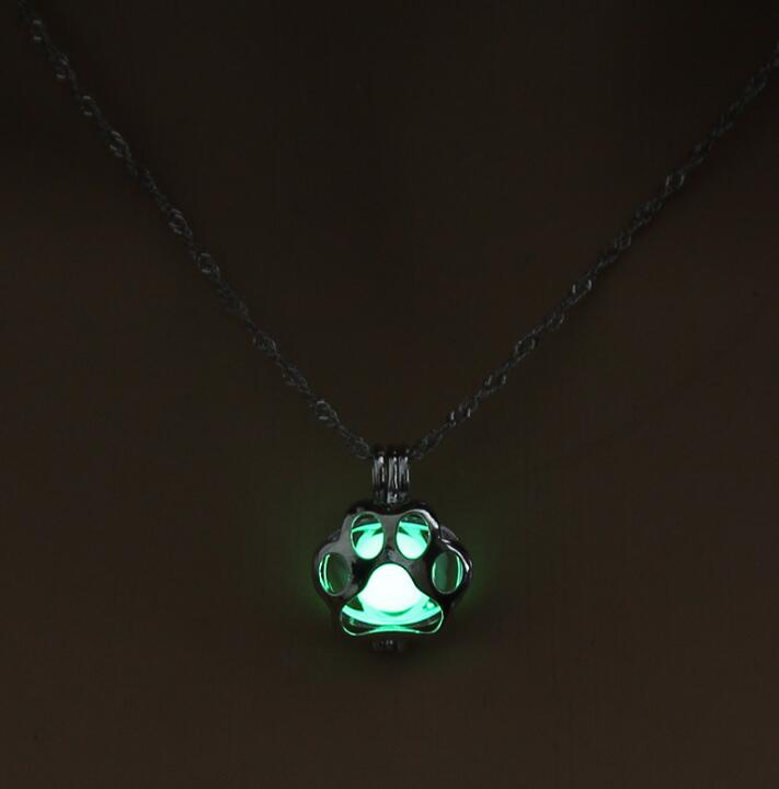 Collar Huella Perro Brilla En La Oscuridad