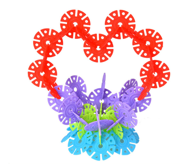Snowflake Plastic 3D Puzzle Building Blocks Educational Toy