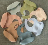 Soft Waterproof Silicone Baby Bib with Food Catcher, Baby Silicone Bib