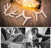 Romantic LED Small Night Light Creative Original Wooden Glass Table Lamp Christmas Birthday Gift Bedroom Lamp