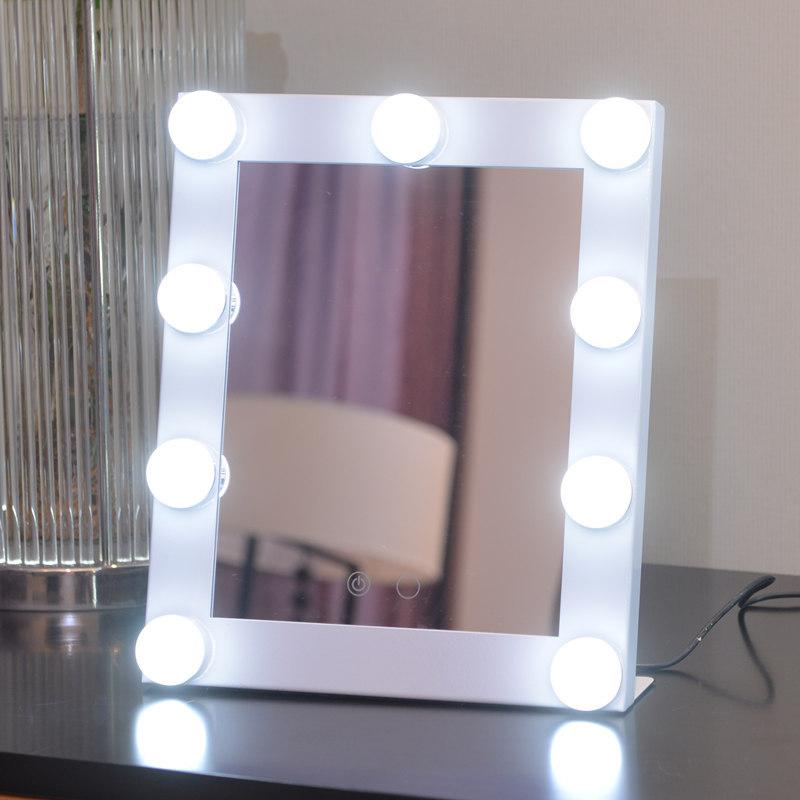Square light bulb makeup mirror