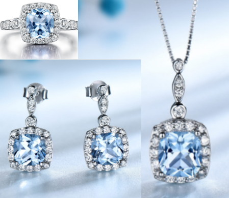 Collar azul cielo